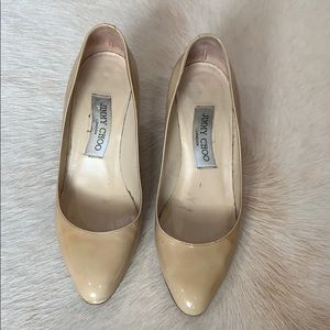 Jimmy Choo nude low heeled pumps size 36.5